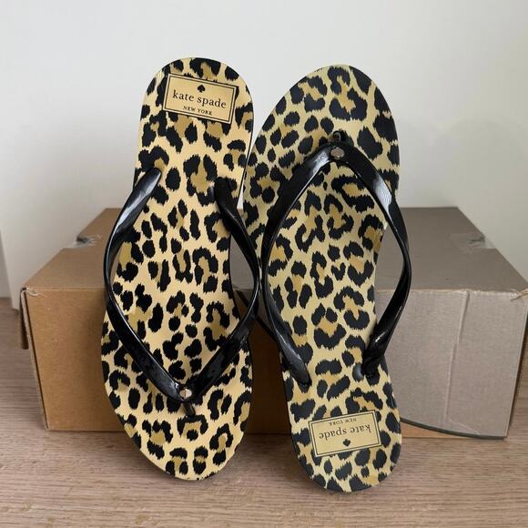 Kate Spade New York Nova Leopard Print Flip Flops- SZ W 9 - Picture 3 of 11